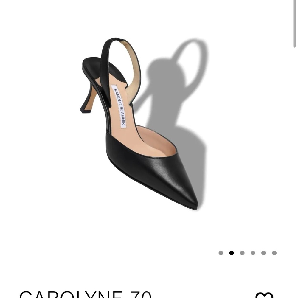 Manolo Blahnik Carolyne 70 Black Leather Heels